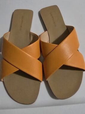 New Saks Fifth Avenue Anne Orange Slide Sandals Size 7.5M